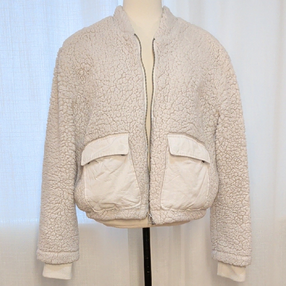 Lucky Brand Cream Teddy Jacket